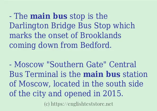 main bus some example sentences