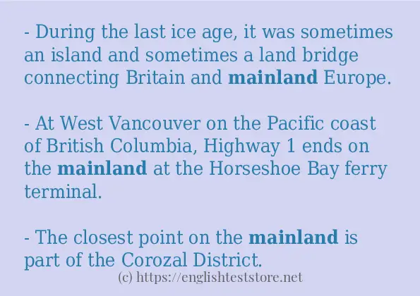 mainland use in-sentences
