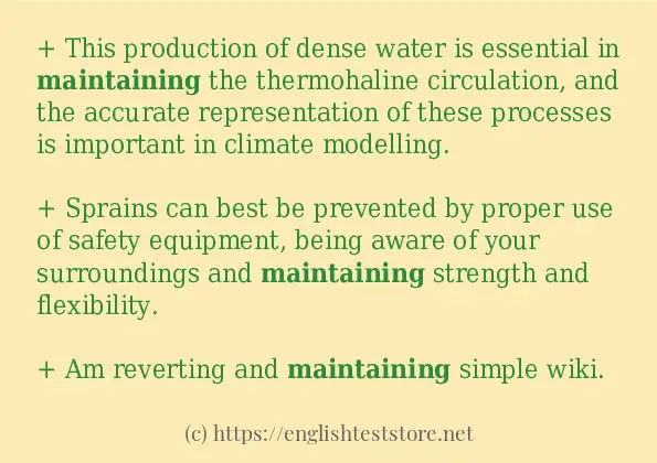 maintaining use in-sentences