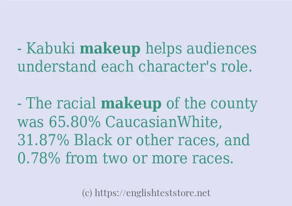 makeup - sentence examples