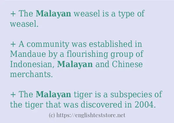 malayan some example sentences