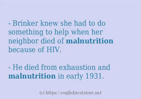 malnutrition how to use in sentences