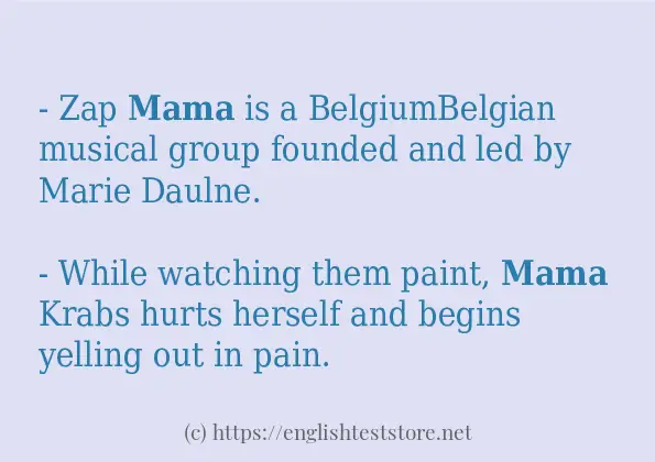 mama in sentences?