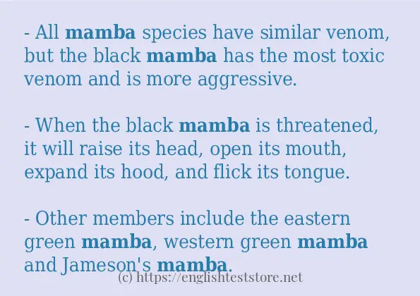 mamba example in sentences