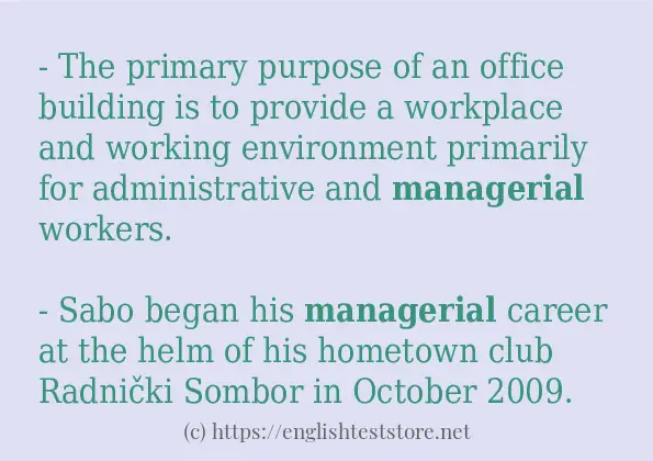 managerial use in sentences