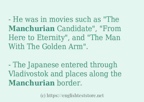 manchurian use in sentences