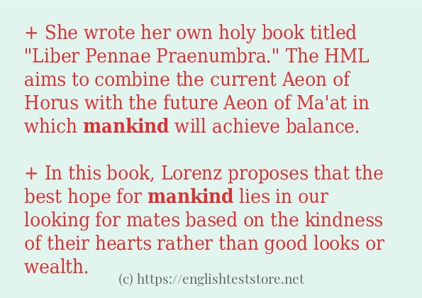 mankind example in sentences
