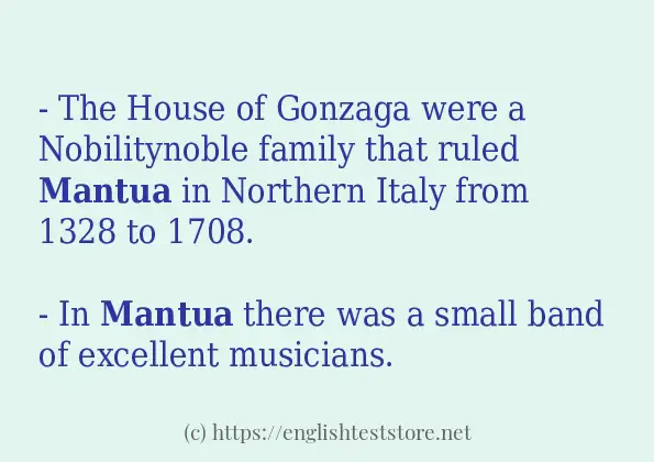 mantua - some sentence examples