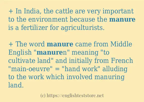 manure use in sentences