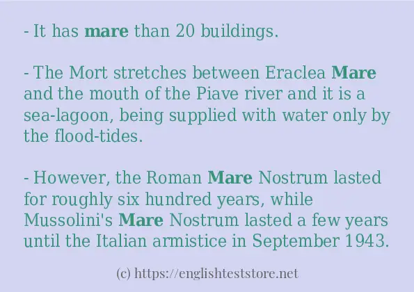 mare - some sentence examples