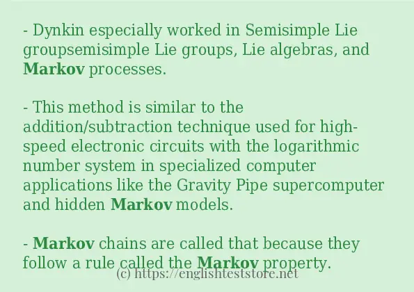 markov example in sentences