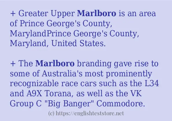 marlboro how to use in sentences