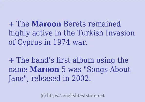 maroon - some sentence examples