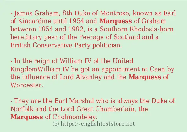 marquess some example sentences