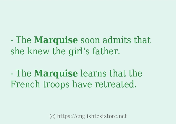 marquise example in sentences