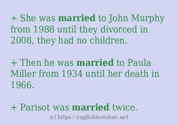 Example Of Sentence Married