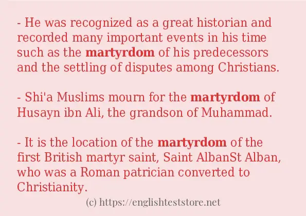 martyrdom - some sentence examples