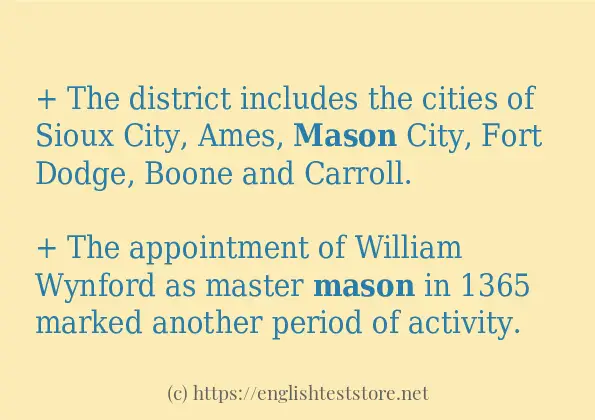 mason - example sentences