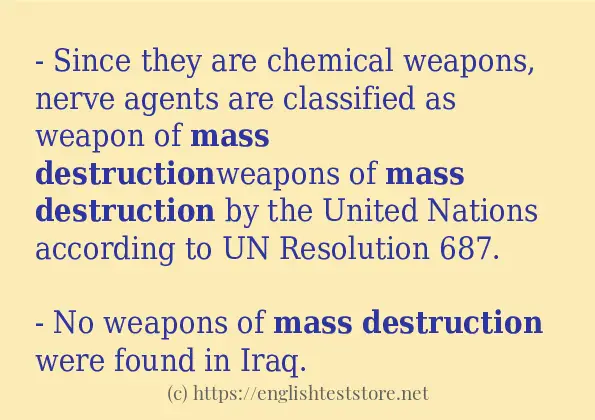 mass destruction - example sentences
