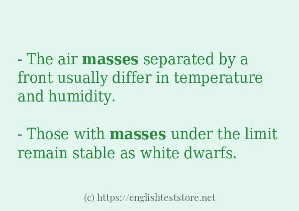 masses some example sentences