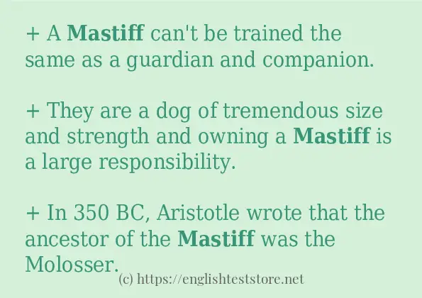 mastiff - some sentence examples
