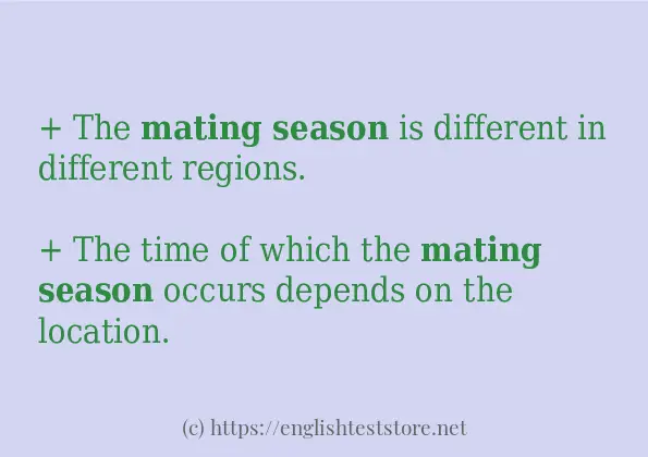mating season example in sentences mating season example in sentences