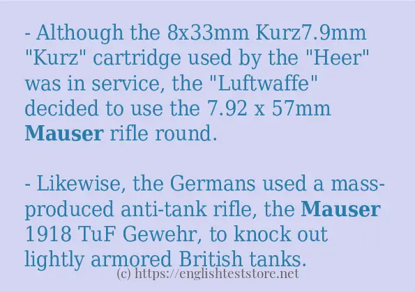 mauser some ways to use