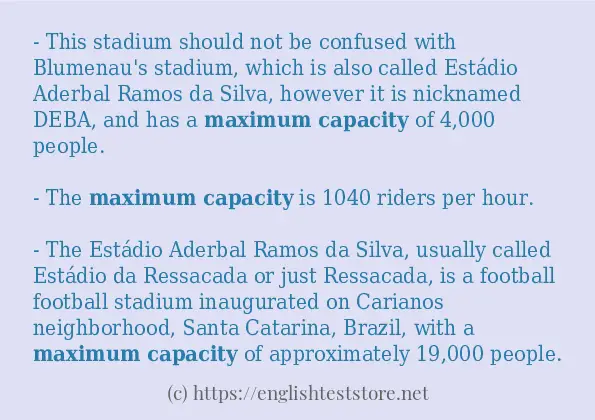 maximum capacity - sentence examples