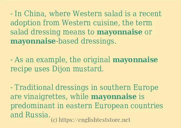 mayonnaise in-sentences