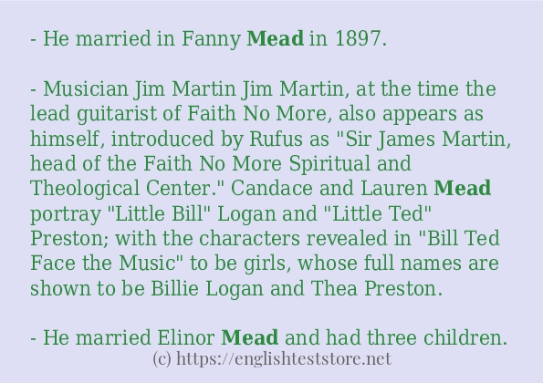 mead in sentences?