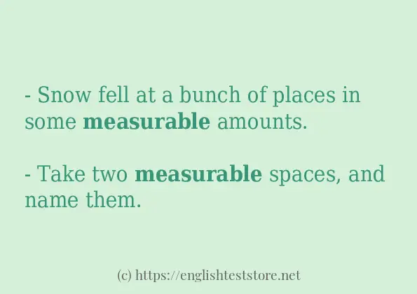 measurable some ways to use