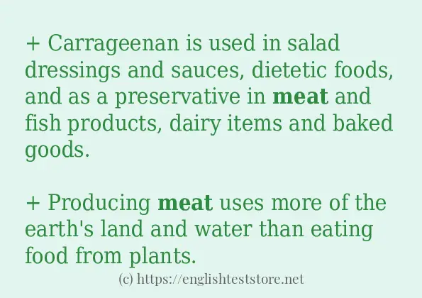 meat use in sentences