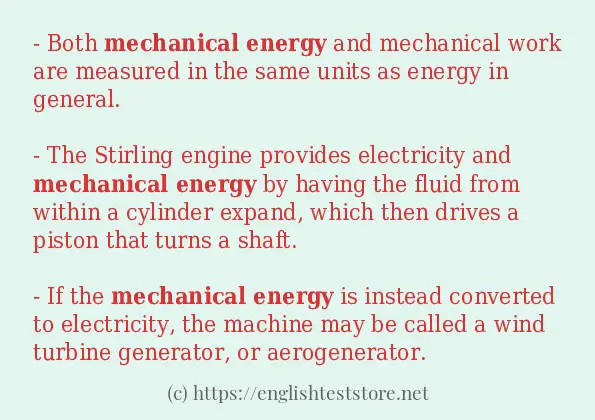 mechanical energy in-sentences