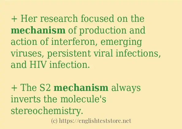 mechanism how to use in sentences