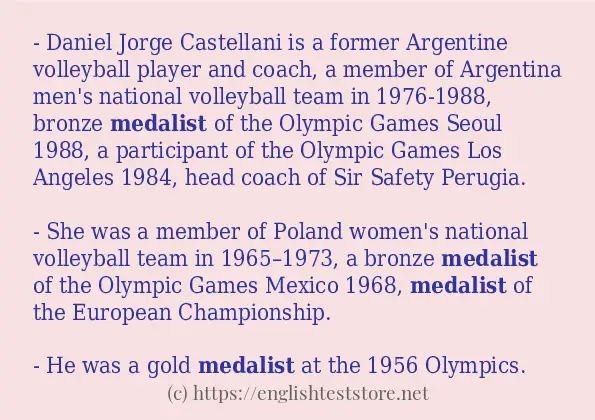 medalist - sentence examples