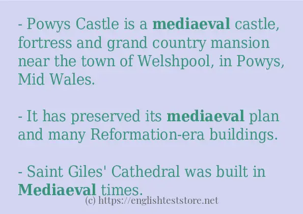 mediaeval use in sentences