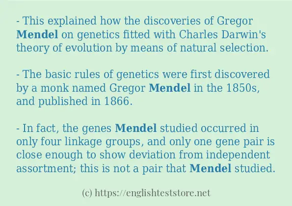 mendel some example sentences