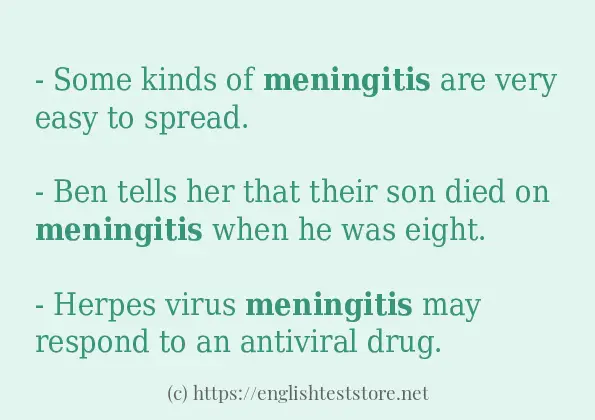 meningitis use in sentences