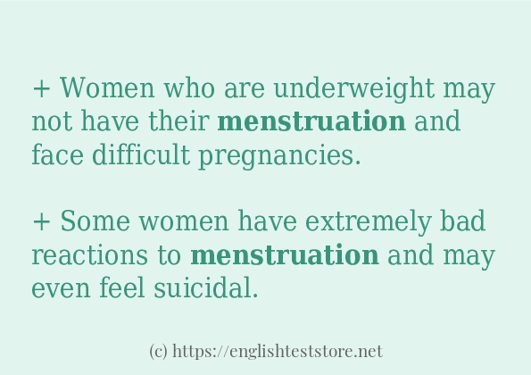 menstruation - some sentence examples