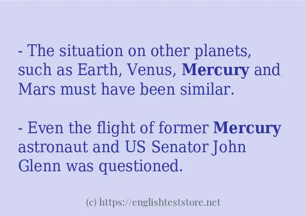 mercury - sentence examples