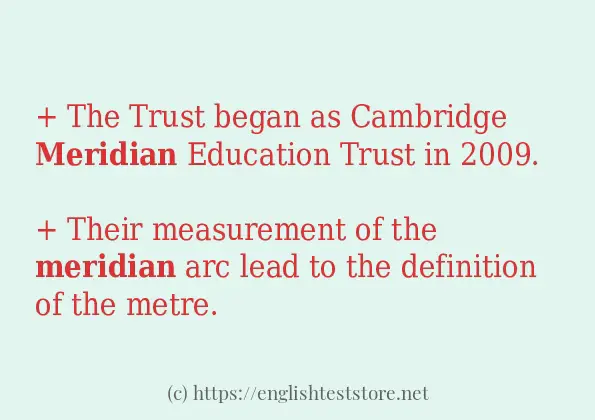 meridian some example sentences