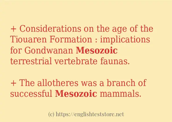 mesozoic in-sentences