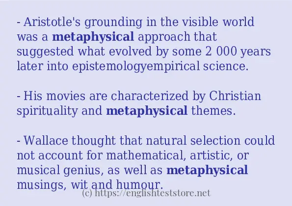 metaphysical - sentence examples