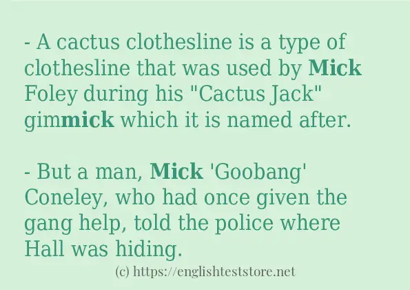 mick use in-sentences