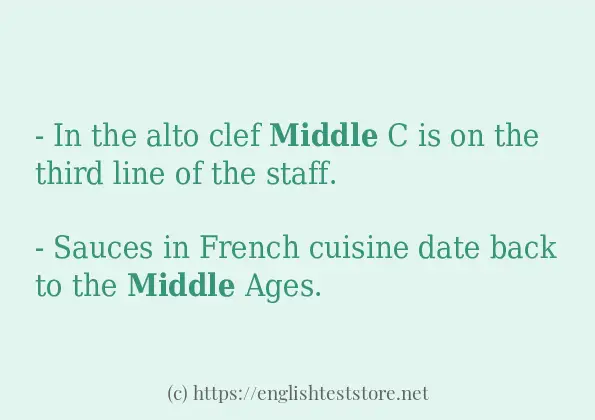 middle - some sentence examples