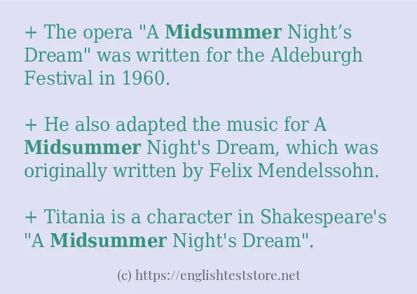 midsummer some example sentences