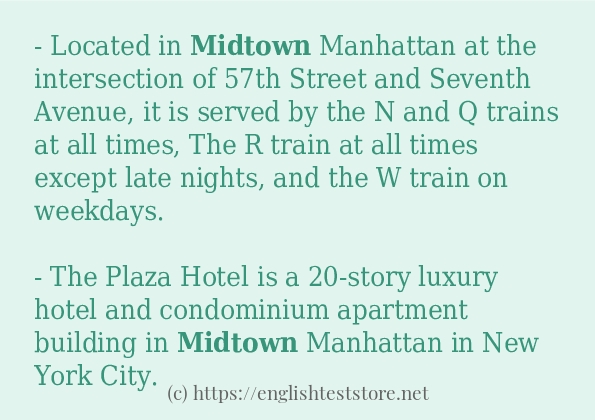 midtown in sentences?