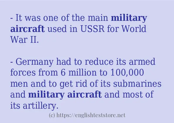 military aircraft - example sentences