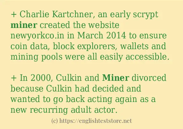 miner - some sentence examples