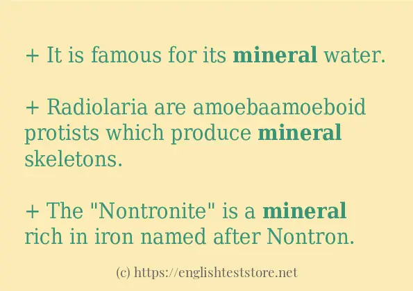 mineral how to use in sentences